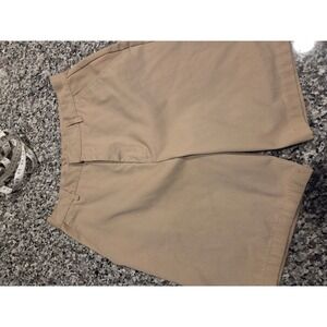 Authentic Galaxy School Uniform Khaki Shorts Tan Twill Size 16H Flat Front